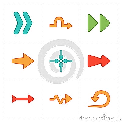 Flat modern arrows Vector Illustration