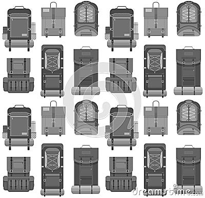 Flat modern backpacks pattern Vector Illustration
