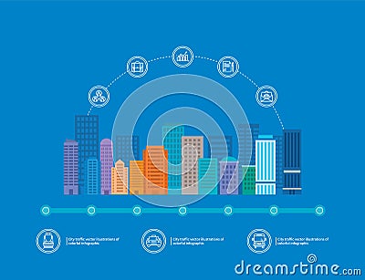 Flat modern building infographics Vector Illustration