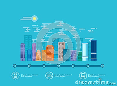 Flat modern building infographics Vector Illustration