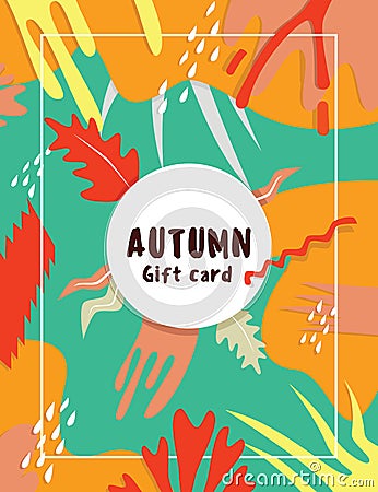 Flat modern november autumn card Vector Illustration