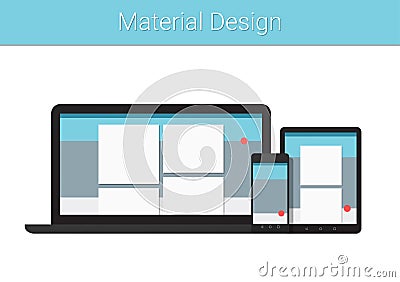 Flat modern responsive material design on various Vector Illustration