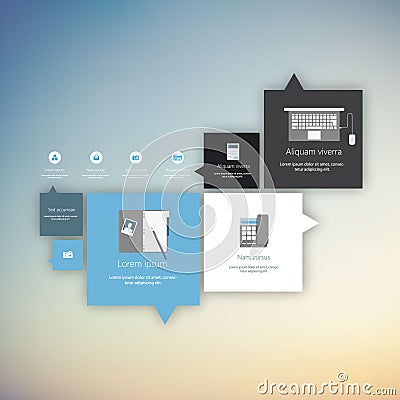 Flat modern web design elements Vector Illustration