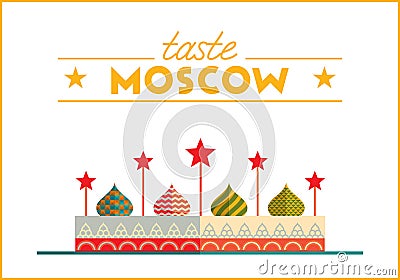 Flat Moscow illustration Vector Illustration