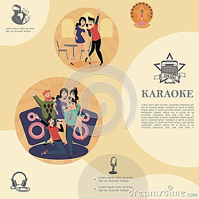 Flat Music Entertainment Template Vector Illustration