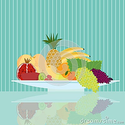 Flat Natural Food Concept Vector Illustration