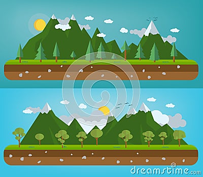 Flat natural illustration Vector Illustration