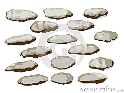 Flat organic stones set Vector Illustration