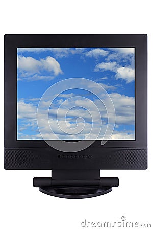 Flat panel lcd computer monitor Stock Photo