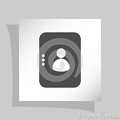 Flat paper cut style icon of an address book Cartoon Illustration