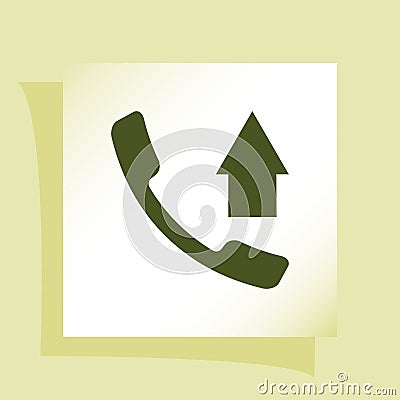 Flat paper cut style icon of out-coming call Cartoon Illustration
