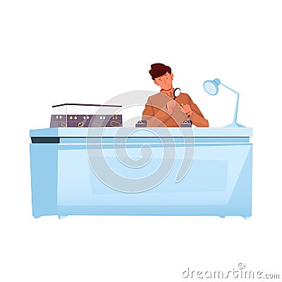 Flat Pawnbroker Icon Vector Illustration