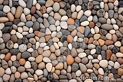 flat pebbles stacked carefully in a pattern Stock Photo