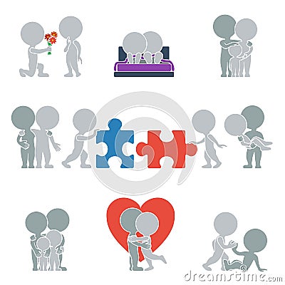 Flat people - relationships Vector Illustration