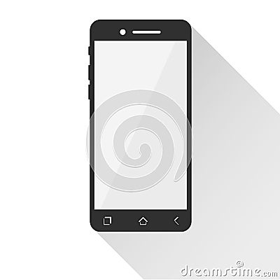 Flat phone icon with long shadow. Vector Vector Illustration