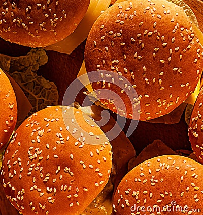 Flat photo burgers on a wooden tray. Stock photo Stock Photo