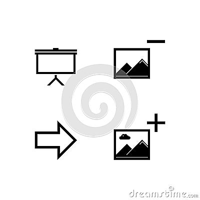 Flat picture presentation icons Vector Illustration