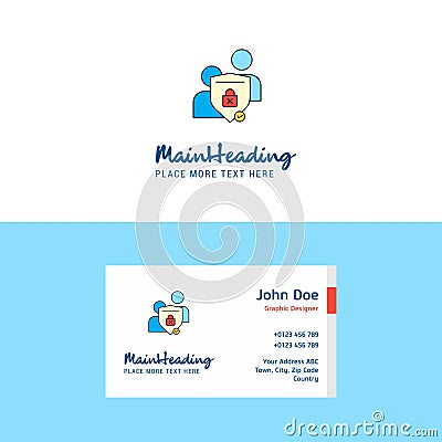 Flat Protected chat Logo and Visiting Card Template. Busienss Concept Logo Design Vector Illustration
