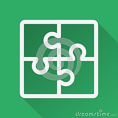 Flat Puzzle Illustration with long Shadow. Business Teamwork Concept. Playing Game Vector Illustration. Stock Photo