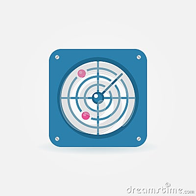 Flat radar icon Vector Illustration