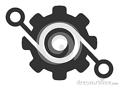 Flat Raster Gear Solution Icon Stock Photo