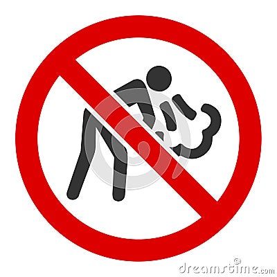 Flat Raster No Vomit Icon Stock Photo