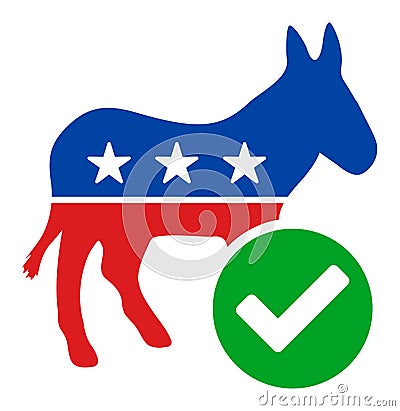 Flat Raster Vote Democrat Donkey Icon Editorial Stock Photo