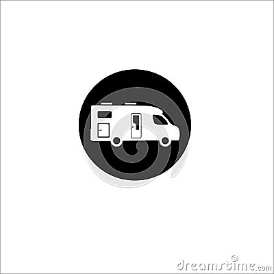 Flat Recreational Vehicles Icons set, motorhome Stock Photo