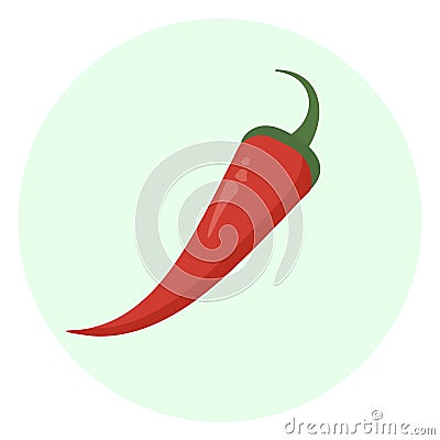 Flat red chili pepper icon. Spice symbol Stock Photo