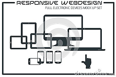 Flat responsive design kit Stock Photo