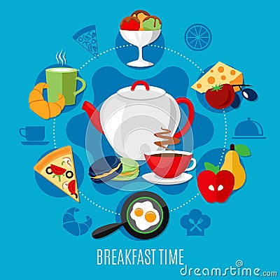 Flat Restaurant Concept Vector Illustration