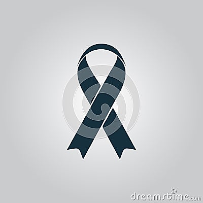 Flat ribbon aids symbol icon Vector Illustration