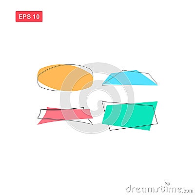 Flat ribbons banner promotion vector isolated Vector Illustration