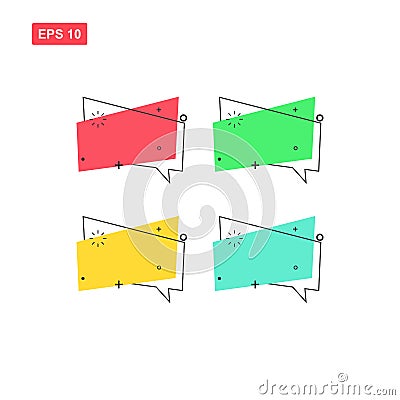 Flat ribbons banner promotion vector isolated 2 Vector Illustration