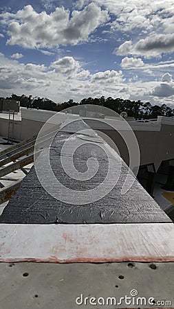 Flat Roof Coping repair Stock Photo