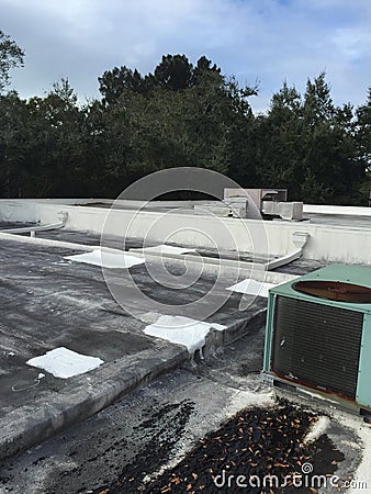 Flat Roof Roofing Repairs, Gacco application Stock Photo