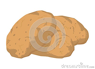 Flat Russet Potato Starch Vegetable Food Vector Illustration