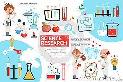 Flat Science Infographic Template Vector Illustration