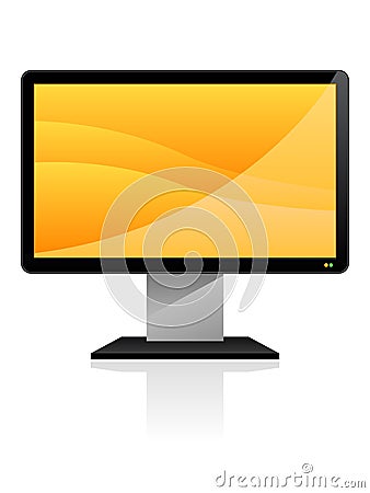 Flat Screen Monitor EPS Vector Illustration