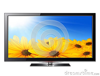 Flat screen tv Cartoon Illustration