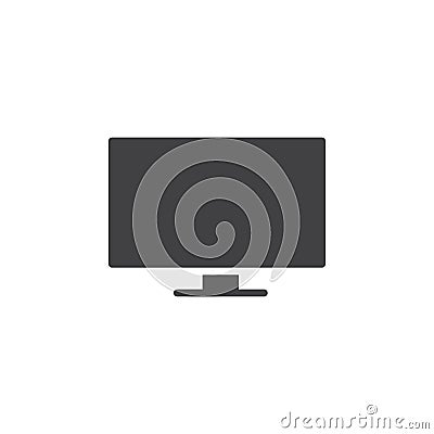 Flat Screen TV icon vector, filled flat sign, solid pictogram isolated on white Vector Illustration