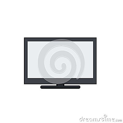 Flat screen tv isolated on white background Vector Illustration