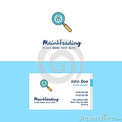 Flat Search avatar Logo and Visiting Card Template. Busienss Concept Logo Design Vector Illustration