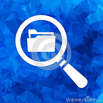 Flat Search concept with folder icon - Computing - Data and info Vector Illustration