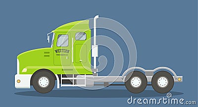 Flat semi fruck Vector Illustration