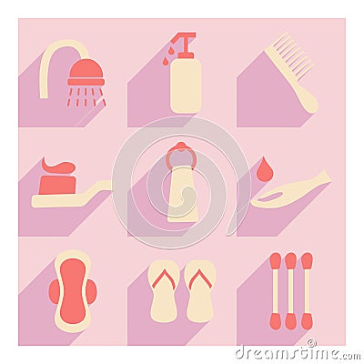 Flat with shadow concept and mobile application Vector Illustration