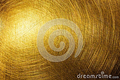 Flat shiny brushed brass texture with random pattern Stock Photo