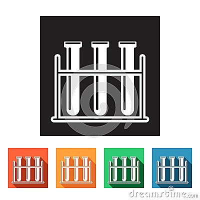 Flat simple icons (test-tubes, vials), Stock Photo