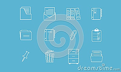 Flat simple minimalist office file organizer icon Vector Illustration
