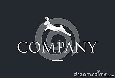 Simple, Minimalistic, Monochrome Rabbit Logo Design Vector Illustration